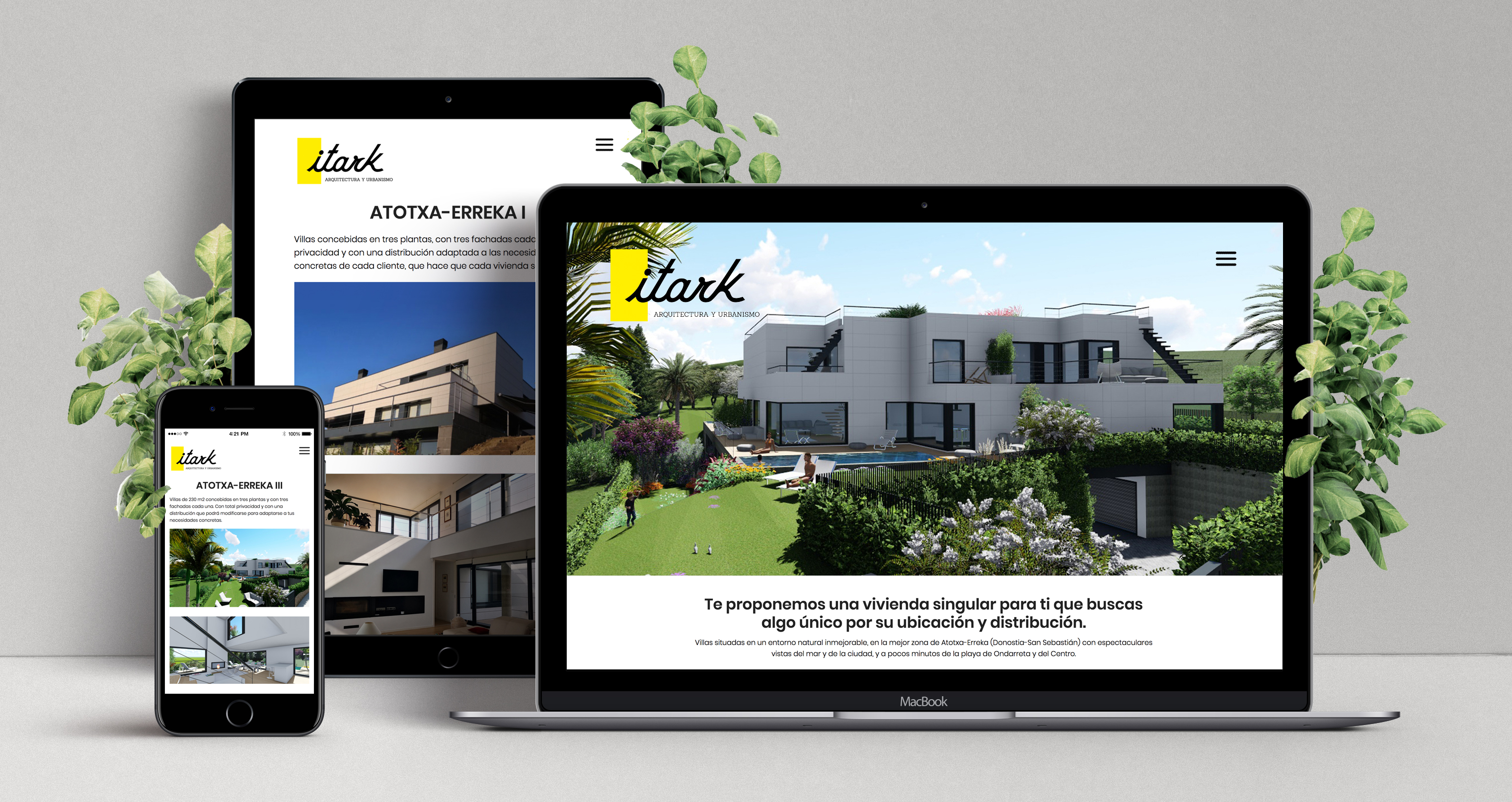 Diseño de sitio web para Itark Arquitectos